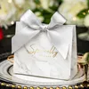 Gift Wrap 10 Pcs Ribbon Beautiful Gifts Wedding Candy Box Marble Gray Bag Small Cookies Cake Package Bags Party Birthday