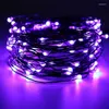 Stringhe 10M 100 luci a LED Decorazione Halloween Filo nero Arancione Colore viola Fata per la decorazione domestica