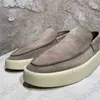 Designerskor 7: e samlingen Essentialsof GDO Högkvalitativa sandaler 1-1 Suede Slip-On Shoes Men Hip Hop Style Bekväma loafers