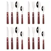 Set di stoviglie 16 pezzi Set di posate con manico in legno argento Set di posate in acciaio inossidabile 304 Coltello da bistecca Forchetta Cucchiaio Stoviglie Cucina completa