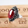 Clusterringe Moonrocy Silber Farbe Opal Vintage Ring Rot Grün Oval Trendy Schmuck Großhandel für Frauen Geschenk Tropfen