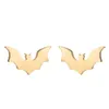 Stud Earrings Punk Gothic Stainless Steel Bat Earring For Women Girl Small Animal Pendientes Tiny Piercing Jewelry Hiphop Halloween Gift