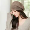 Berets estenala gebreide baret herfst boina mujer dames casual sboy schilders cap Korean mode flat retro Franse design art hoed