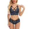 Conjuntos de sutiãs sexy com lacinho push up cueca lingerie erótica para mulher conjunto de perspectiva roupa de dormir rendada com alças roupa íntima feminina