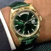 Mens Sport Watch 18K Gold Serisi Sapphire Cam 41mm Altın Dial 2813 Paslanmaz Çelik Otomatik Hareket Erkekler Saatler