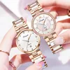 Wristwatches Women Watches 2022 Female Insert Water Drill Quartz Wristwatch Send The Bracelet Waterproof Watch White