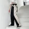 Abiti da uomo 2022 Harajuku Streetwear Side Splice Pantaloni lunghi Giappone Stile della Corea Pant Pantaloni stile harem Vita alta Casual Abito dritto