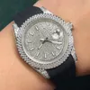 Diamantuhr für Herren, 40 mm, automatische mechanische Armbanduhr, Business-Gummi-Montre-De-Luxe-Uhrwerk, Uhren für Herren