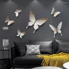 Estatuetas decorativas de estilo europeu Butterfly Butterfly Decoração pintando sala de estar pendurada LUZ LUZULY Animal Mural Home