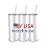 Prêt à expédier en gros 20 oz tasses blanc blanc gobelets de sublimation en acier inoxydable droit USA Warehouse GP1115