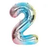 Balões de decoração do festival Número de gradiente de 36 polegadas Balão de 0-9 alumínio para crianças decorações de festa de aniversário Balões TH0604