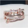 Z bocznymi kamieniami S925 Srebrny zestaw pierścienia z diamentami wiele pierścieni Para Para biżuterii 9707022