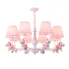 Lampes suspendues Enfants Lustres Lumières Salon Décoration Maison Lustre Moderne Pour Bébé Décor Chambre Rose Cheval Luces Led Lustre