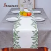 Bordslöpare Tropiska växter Eukalyptus lämnar lyxig dinning dekor placemat el bröllop trasa 221026