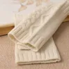 Cinco dedos Guantes de punto Natural Cashmere Mittens para mujeres Hombres Unisex Sólido Sin dedos Invierno Cálido Mujer