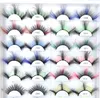 32 styles Colored 25mm 3D Faux Mink Eyelashes Dramatic Fluffy Volume False Eyelash Highlight on Cosplay party Costumes Full Strip Lashes