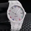 Full Diamond Mens Watch Automatic Mechanical Watches 42mm Silver Strap Stainless Steel For Men Life Waterproof WristWatch Fashion WristWatches