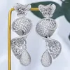 Dangle Earrings Missvikki Dubai Luxury Gorgeous Wavy Bow Pendant For Noble Women Bridal Earring Aretes De Mujer Modernos Gift 2022