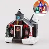 Christmas Decorations Lighting Up DIY Figurine Tiny Resin House Village For Home Bar Shop Xmas Party Decoration Gift