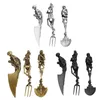 Servis upps￤ttningar 41xb Halloween present skelettskummet Metal Tabeller gaffel gaffel Kniv Kniv Flatvaror Holiday Party Decoration