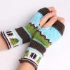 Knee Pads Women Christmas Gloves Knitted Half Finger Tree Warm Hand Arm Warmer For Year