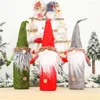 Juldekorationer Vinflaska t￤cker Merry Decor Holiday Santa Claus Champagne f￶r hemmet