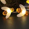 현악기 LED LOVEY BEE GARLAND LIGHT STRING 야외 정원 잔디밭 동화 배터리 전력은 결혼식 파티 년년 장식입니다.