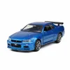 Carros Diecast Modelo Alta Simulação 1 36 Nissan GTR R34 Skyline Ares Diecasts Toy Vehicles Metal The Fast and Furious Car Kids Toys 2210