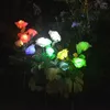 Rose Flower Lawn Lamps Solar LED -lampor 0utdoor Garden Lighting Powered Lantern Waterproof för Yard Landscape Decoration