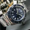 Breit Super Ocean mechanisch horloge herenmode blauwe wijzerplaat automatisch herenhorloge blauwe omlijsting zilveren kast rubberen band heren sporthorloges