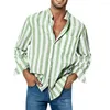 Men's Casual Shirts Buttons Refreshing Buckle Collar Pockets Long Sleeve For Dating