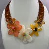 Girocollo conchiglia naturale collana di fiori in acrilico e cristallo Romantic Beach Style Summer Spring Fashion Women Jewelry 50CM