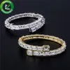 Hip Hop Jewelry Cuff Women Mens Bracelets Iced Out Diamond Bangles Gold Silver Fashion Bracelet Luxury Designer Cubic Zirconia Jewellry219P