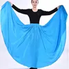 Stage Wear Donne di stile lungo Spettacolo di danza spagnola Gonna di flamenco Costumi Raso Poliestere di alta qualità 360-720 gradi