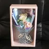 Dia dos namorados favor de festa 3 rosa sabonete buquê decoração de casamento caixa de presente buquês de flores de natal presentes de aniversário para namorada esposa