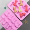 Sexy Penis Moulds Cake Mold For Chocolate Candy Birthday Single Party Funny Ice Cube Sugar Fondant Mould Nonstick Food-Grade SN5013