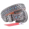 Riemen punk riem y2k jeans tailleband ontwerper luxe dames glitter lederen strass rhinestone vintage bezaaid ceinture homme