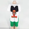 Trajes de mujer Zoctuo Shorts Set Girls Trajes de 2 piezas Ropa Moda Hip Hop Streetwear Camiseta Tops y traje corto Impresión de dibujos animados