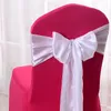 Bow Chair Cover Sashes Satin Streamer Ribbon Banquet Wedding Sashes Decoration Chairs Back Flower Cover