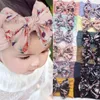 Kinderen Elastische haarband Boheemse kinderen Haaraccessoires Print Nylon Bandeau Baby Girls Bow Headband Fashion Decoratie