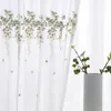 Rideau en Tulle brodé de vigne de luxe américain, Voile transparent avec belle plante française, pour salon, chambre à coucher, baie vitrée, personnalisé