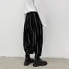 Herrbyxor 2022 Japan Streetwear Loose Casual Stripe Ankle-Length Harem Pant Male Hip Hop Wide Leg Byxor