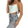 Débardeurs Femmes Femmes Tank Crop Tops Sexy Camisoles Dos Nu Sous-Vêtements Féminins Solide Sangle Irrégulière Gilet Club Wear Été Femme Top