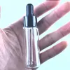 Parfymflaska 50pcslot Clear Glass Droper Bottle Aromaterapi Liquid Metal Cap Serumessential Basic Massage Oil Pipette Refillable Bottle 221027