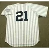 Proword C202 Heren 11 CHUCK KNOBLAUCH 36 DAVID CONE 25 JOE GIRARDI 18 SCOTT BROSIUS 21 PAUL 24 TINO MARTINEZ 1983 Honkbalshirt voor thuis