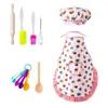 Bakeware Tools Toy Cake förkläde roll Spela kök matlagning bakning flickor kokare set barn barn köksvaror bakhatt