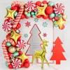 146PCSクリスマス装飾パーティー装飾バルーンクリスマスガーランドアーチキット大松葉杖キャンディー箔バロンゴールドレッドグリーンラテックスHO7676224