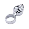 Artículos de belleza Anillo de tracción de metal Enchufe anal Dilatador sólido Hombre / Mujer Estimulación del punto G Buttplug Masturbador Juguetes 3 Unids / set Culo