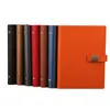 RuiZe Fashion Magnetic Buckle Spiral Notebook A5 Leather Notepad Planner 6 Ring Binder Loose Leaf Note Book Can Be Refilled