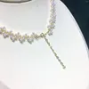 Colgantes Perlas únicas Tienda de joyería Collar de perlas hecho a mano 4 mm Blanco Genuino Agua dulce Joyería de mujer